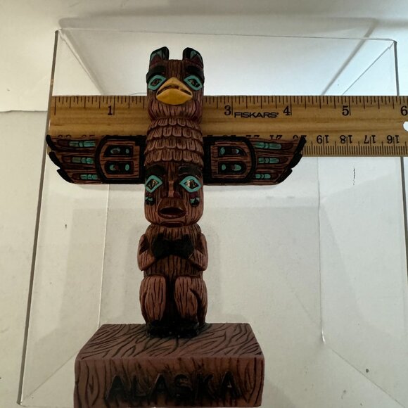 Alaska Totem Pole Resin Sculpture Hand Painted Home Decor Souvenir - Picture 10 of 11